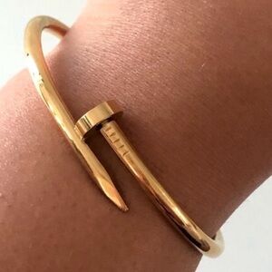 Gold Nail Bangle Bracelet